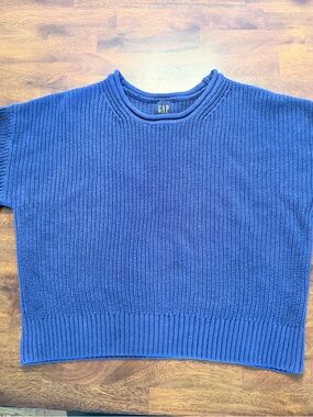 GAP Women's Blue Cotton Knit Sweater